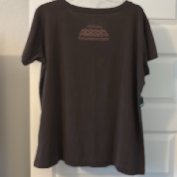 SHYANNE WM brown SHORT SLEEVE horse GRAPHIC BOYFRIEND TEE XXL plus-size - Picture 7 of 16